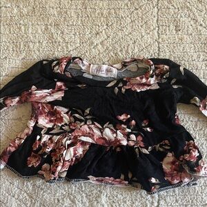 Floral Long Sleeve Kids Blouse